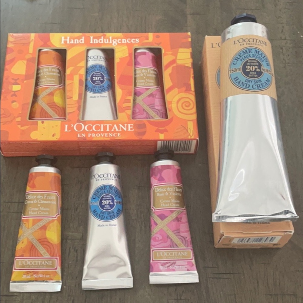 7 tubes L’occitane hand creams, sold at Nordstrom
